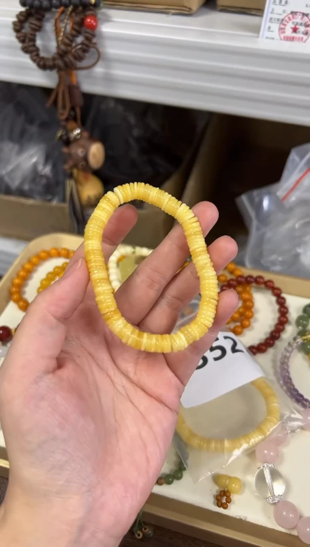 未镶嵌蜜蜡手链孤品妖花白蜜蜡蝶珠款[1352]