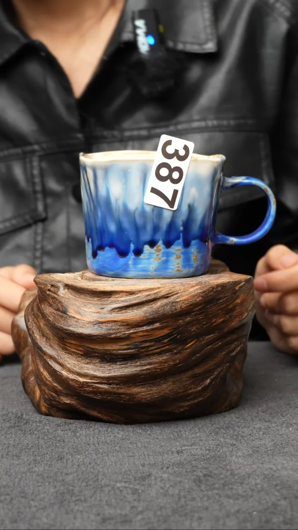 杯子387景德镇手创颜色釉杯（食品级）带冰裂纹