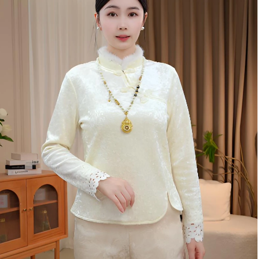 【傲霜枝】2025年秋冬新款纯色简约提花衬衫2025D8677-七月杭锦仓