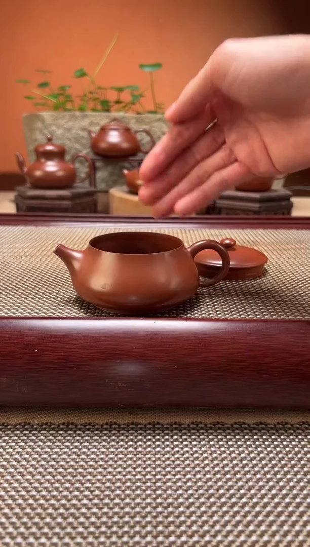 茶壶紫砂超薄胎汉瓦 陈腐老朱泥 全手工制