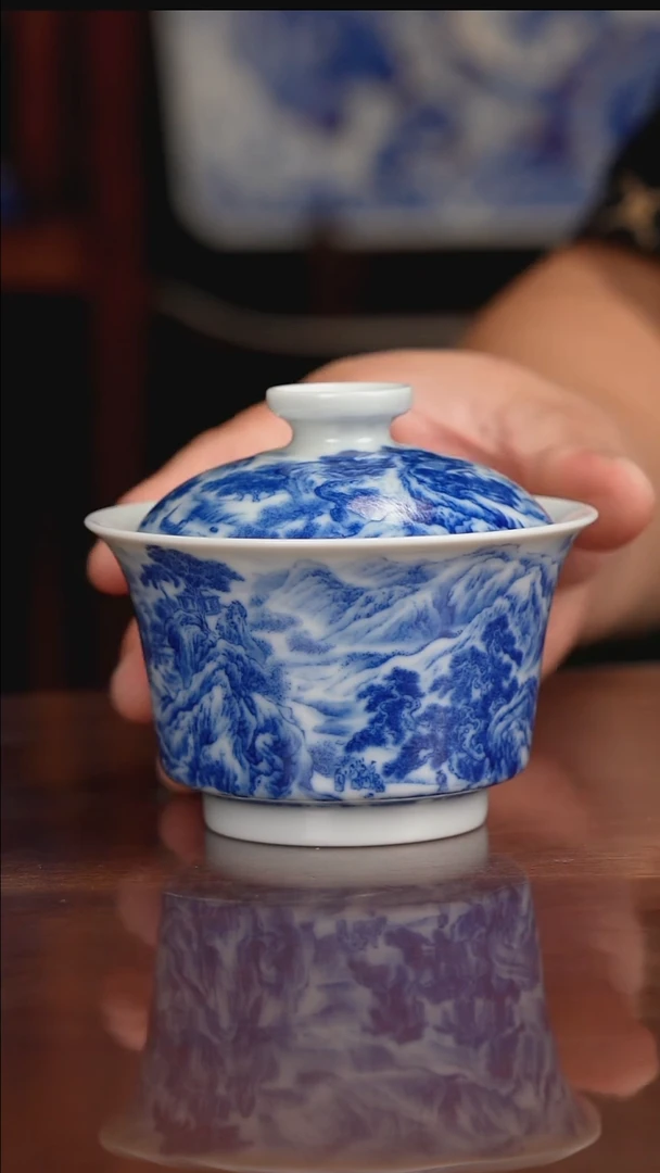 晓竹窑青花高端茶具