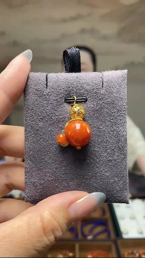 吊坠(不含链)银S925镶嵌南红玛瑙DZ5922