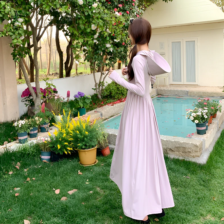 冰丝防晒衣女装连衣裙长款外穿全身防紫外线连帽防晒裙子夏季凉感