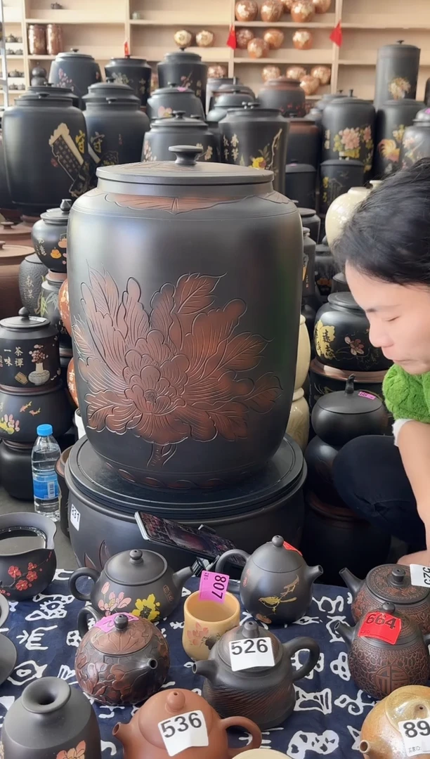 罐瑕疵茶缸高50cm牡丹  796