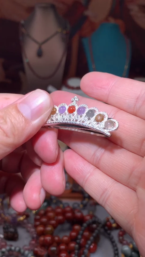 未镶嵌珠宝半成品水晶极光皇冠发卡