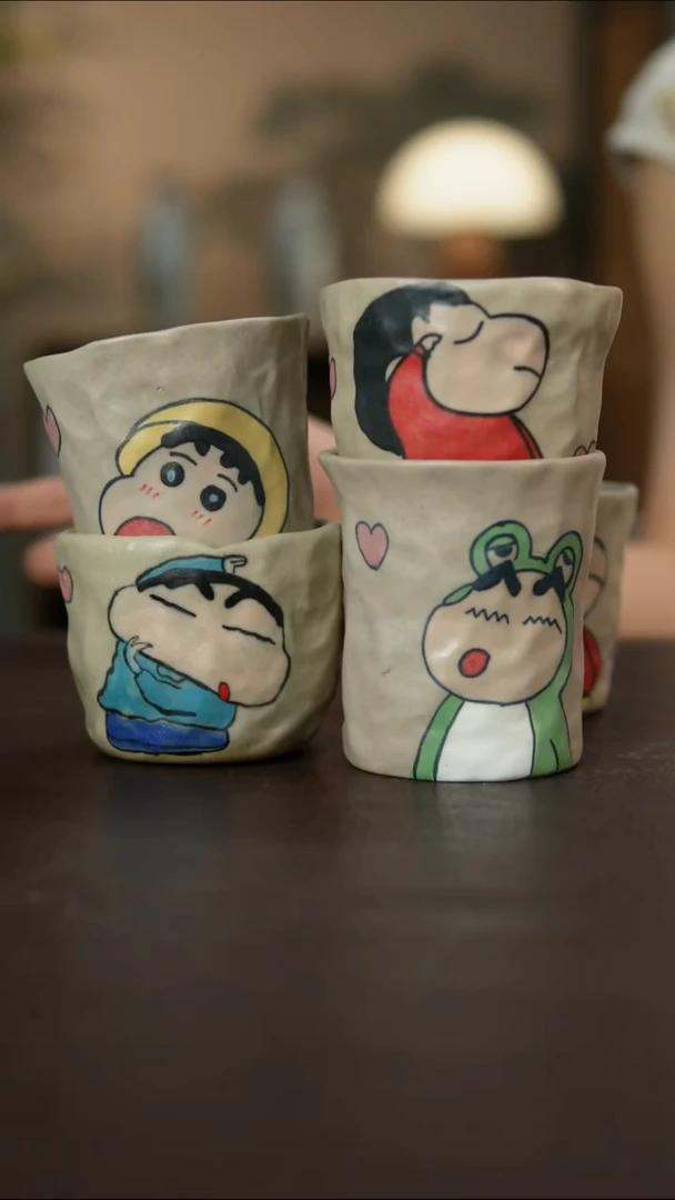 杯景德镇陶瓷杯碗柴烧多人微瑕随机