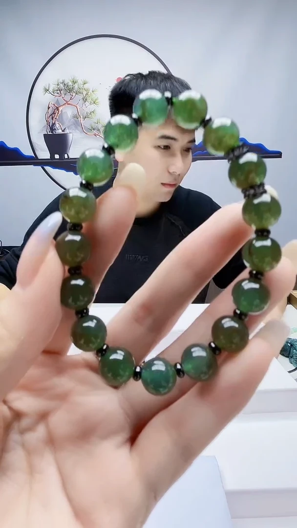 未镶嵌定制翡翠毛货-手串58