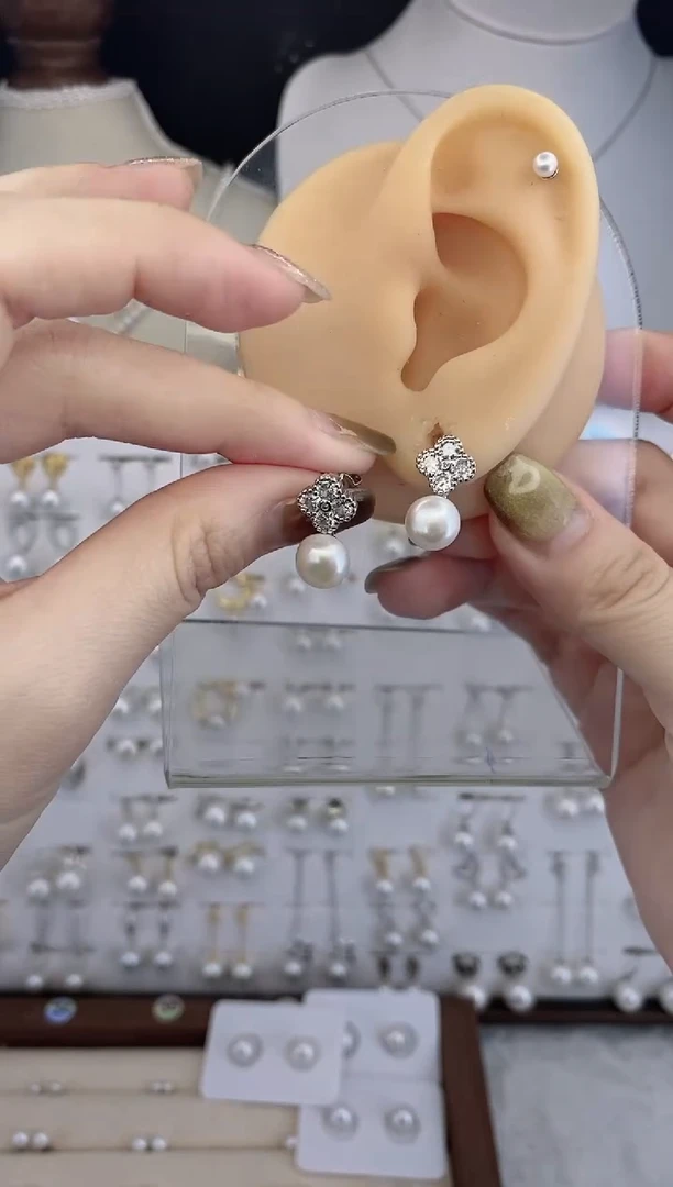 合金耳饰淡水珍珠004