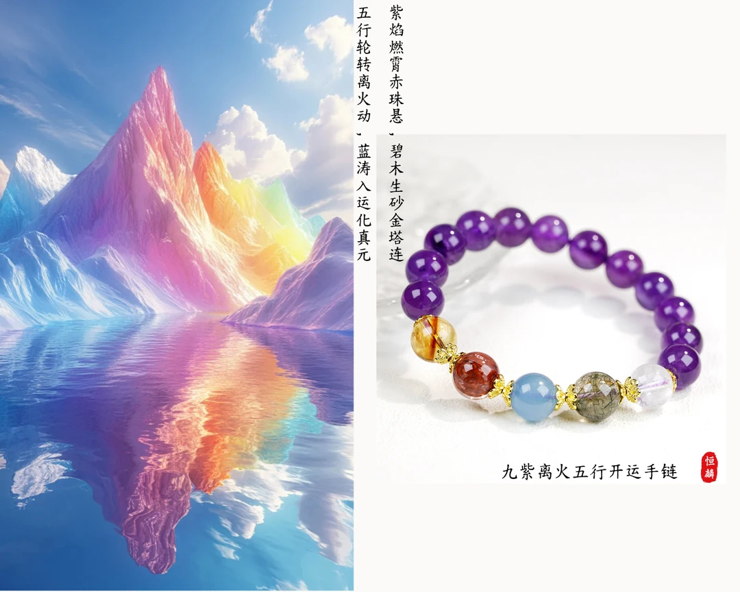 小雨精选 九紫离火五行开运手链 （多样性发一）