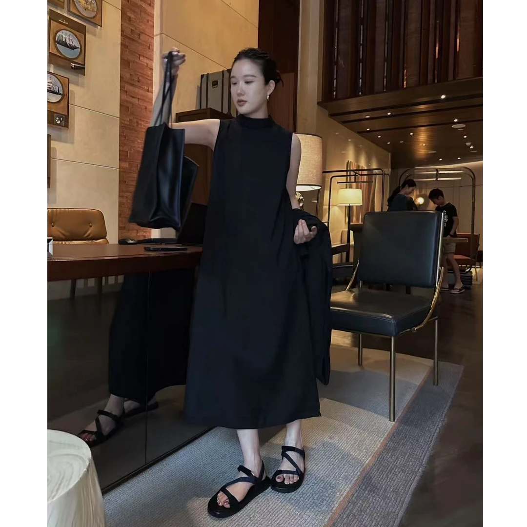 3CC【维也纳】法式晚宴连衣裙高级系带元宝领设计感裙女 7378