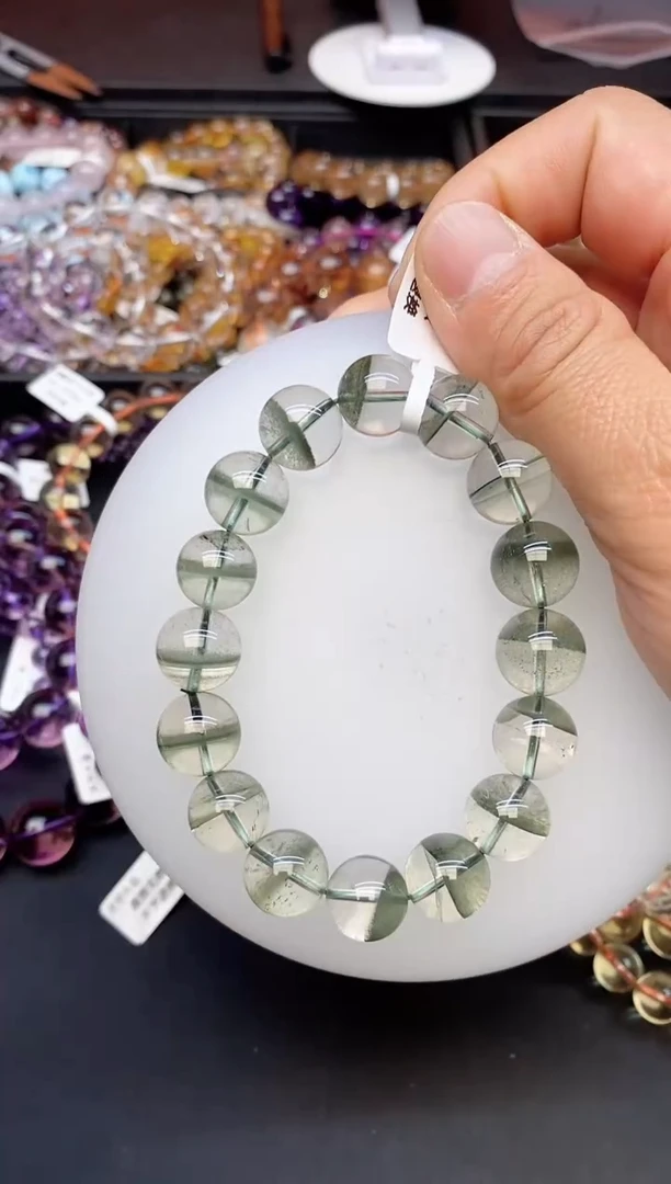 【闪购商品】水晶手链未镶嵌70 绿幽灵13mm+