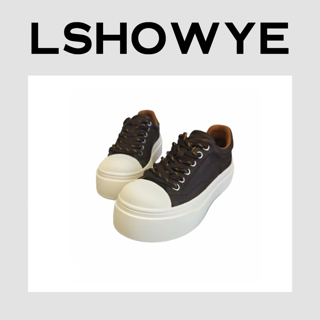 LSHOWYE｜系带圆头厚底板鞋8469