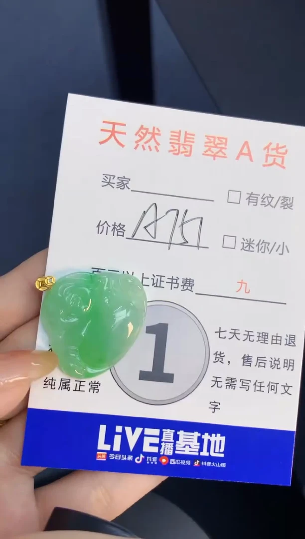 颈饰18K金镶嵌翡翠天然缅甸A货翡翠