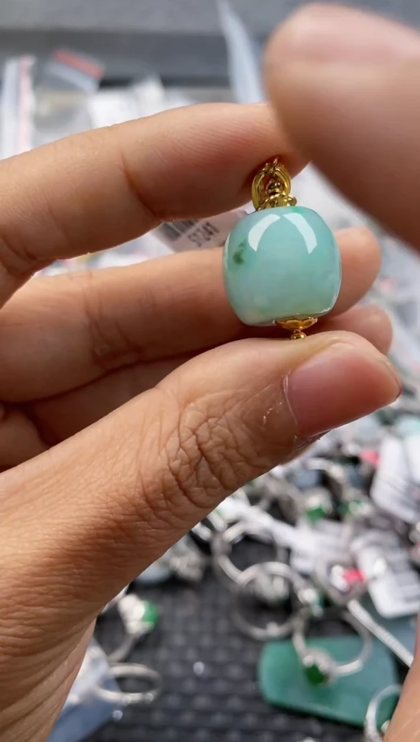 银S925镶嵌戒指翡翠555      7