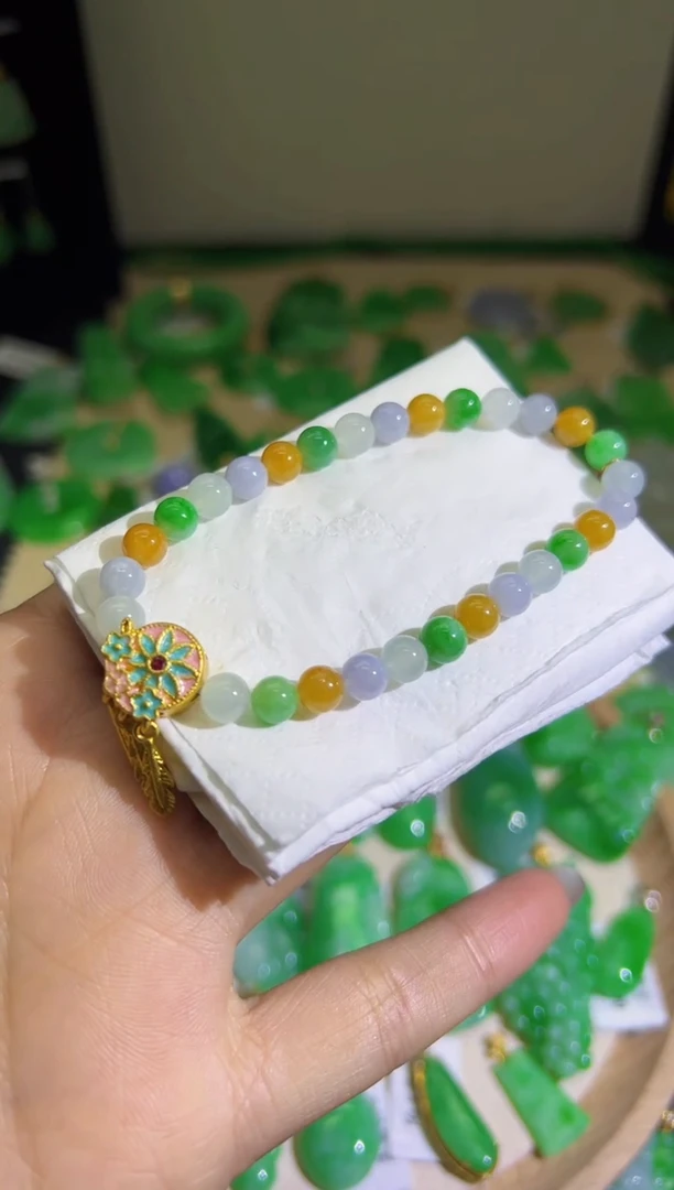 【闪购商品】翡翠手串未镶嵌Q缅料A货翡翠/支持复检/一件