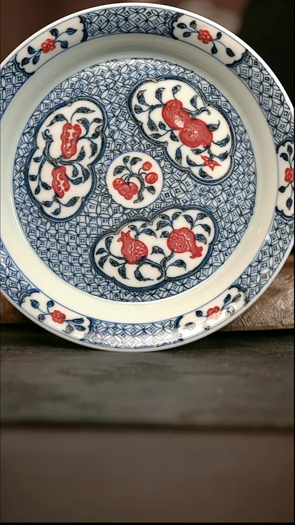 手绘 高温现代瓷  气窑  三多壶承17.5CM