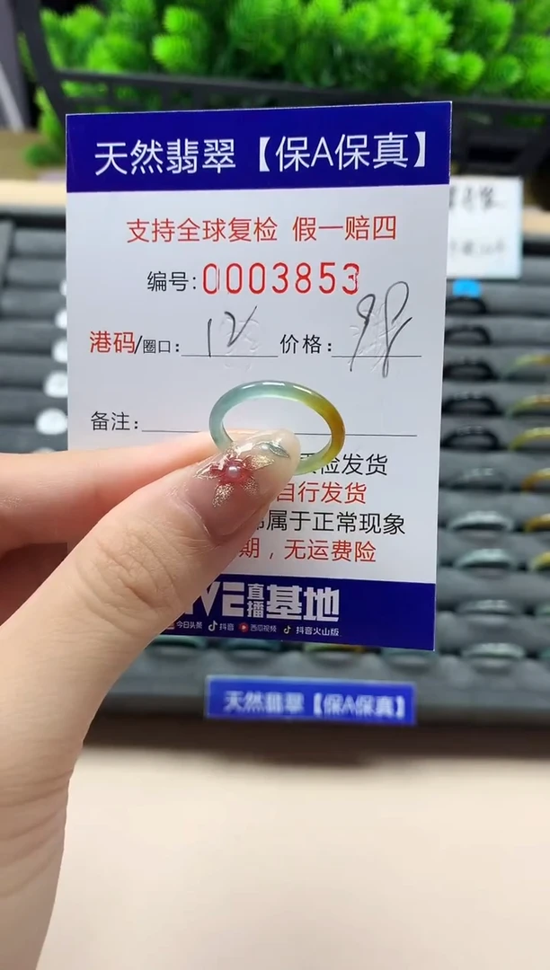 未镶嵌戒指翡翠天然  3853