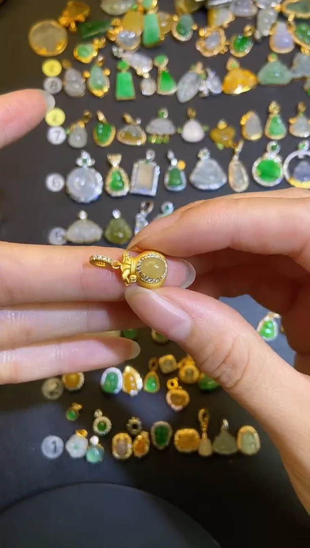 吊坠(不含链)银S925镶嵌翡翠1