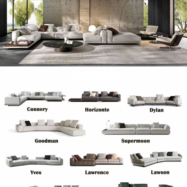 【西伯侯】定制定金链接意式极简创意客厅头层牛皮皮艺轻奢家用