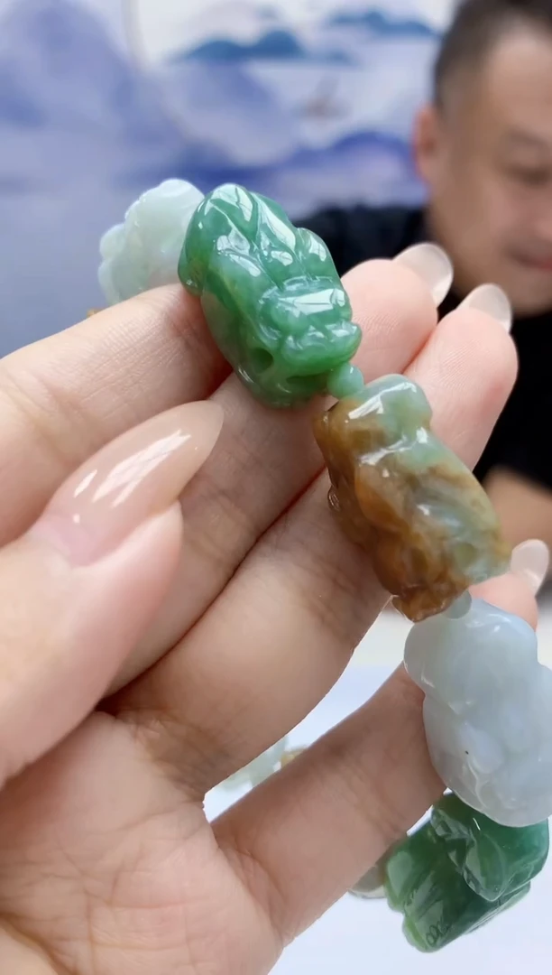 定制翡翠未镶嵌4969xx-毛货手串11