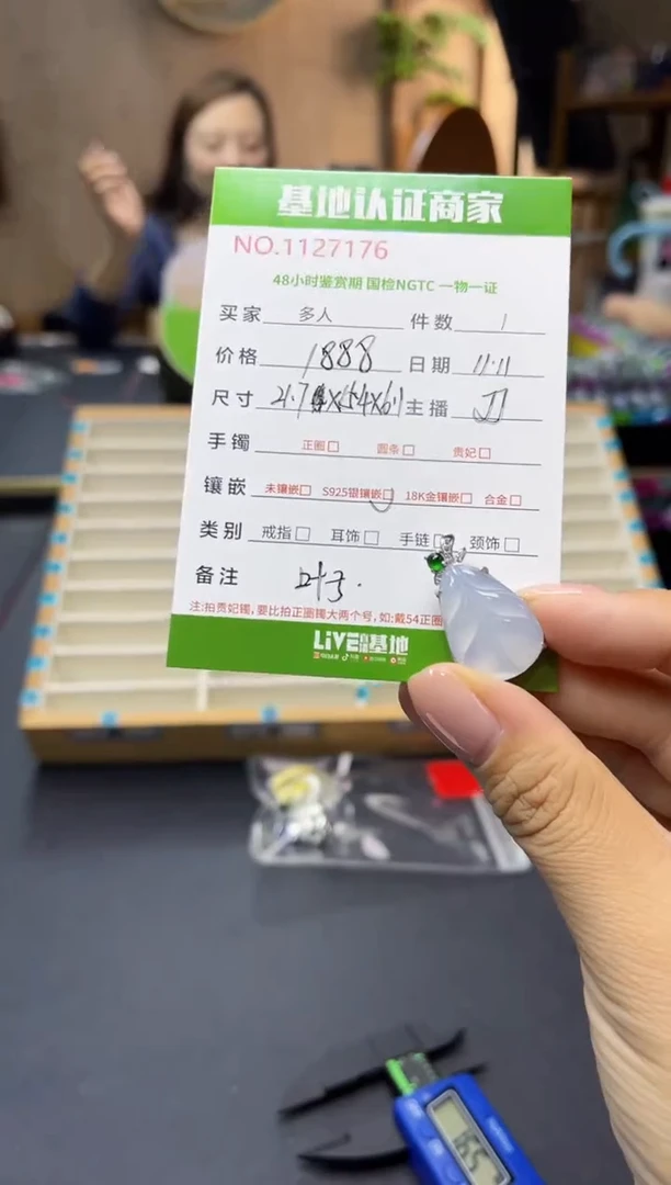 颈饰银S925镶嵌翡翠多人