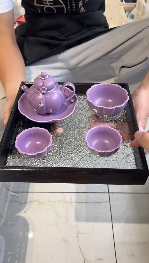 瓷片梵古堂正品 【带托盘 壶绳】