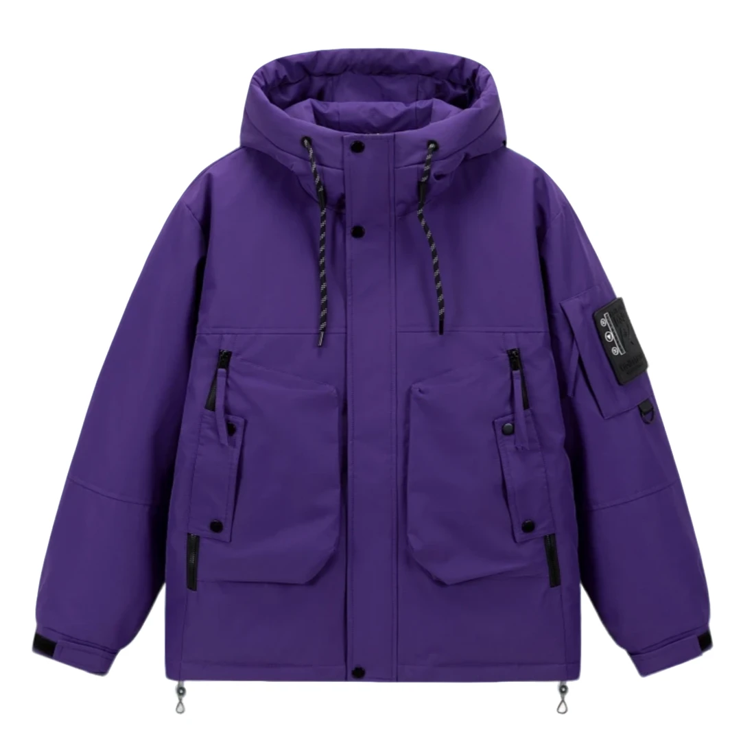 新款时尚百搭潮流保暖情侣连帽冬季羽绒外套3969