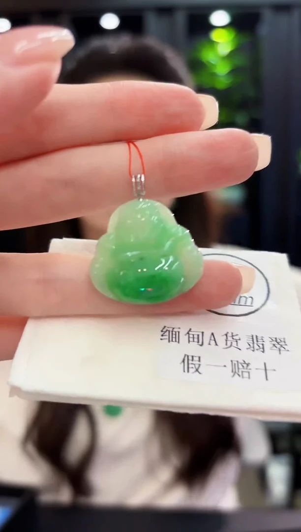 颈饰18K金镶嵌翡翠 缅料A货/支持复检/一件