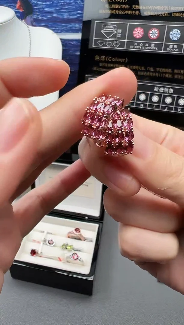 银S925镶嵌耳饰石榴石48