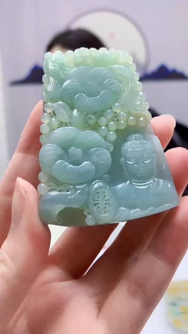 【闪购商品】定制翡翠未镶嵌4829zm-毛货挂件佛17