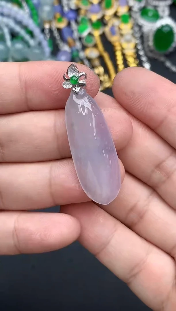 颈饰18K金镶嵌翡翠464-春日珠宝