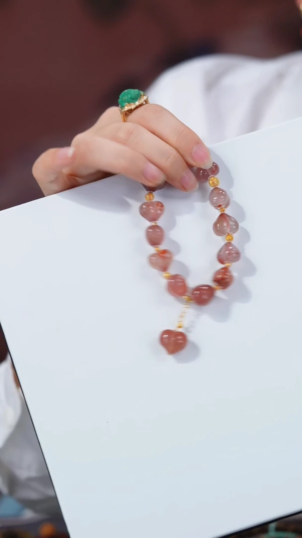 南红玛瑙手链18K金镶嵌1