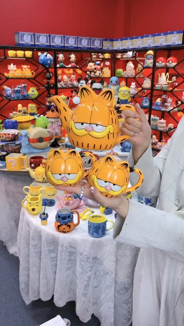 【闪购商品】.@@加菲猫陶瓷一壶二杯