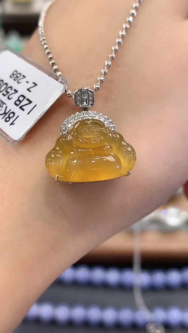 吊坠(不含链)18K金镶嵌翡翠w8