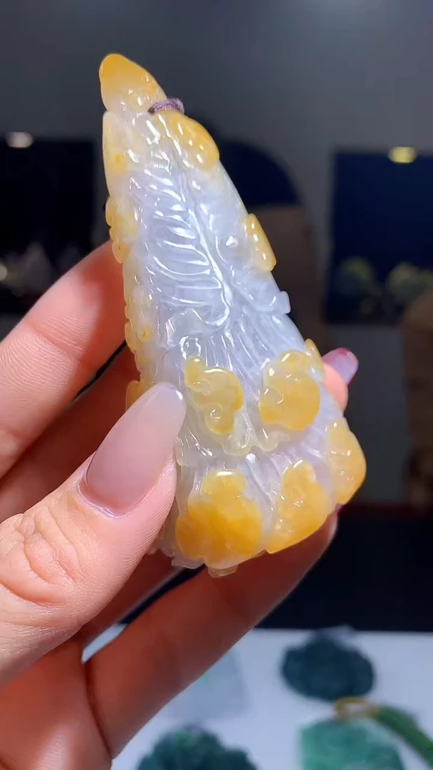 【闪购商品】定制翡翠未镶嵌1002hm-毛货挂件38
