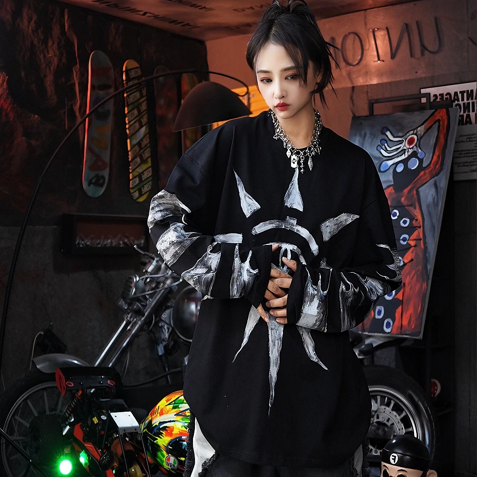 原创【隐匿之眼】外套重工拼接重磅满涂鸦宽松高街男女款嘻哈