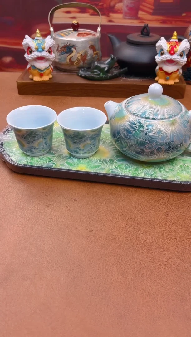 陶瓷茶具摆件旅行套组