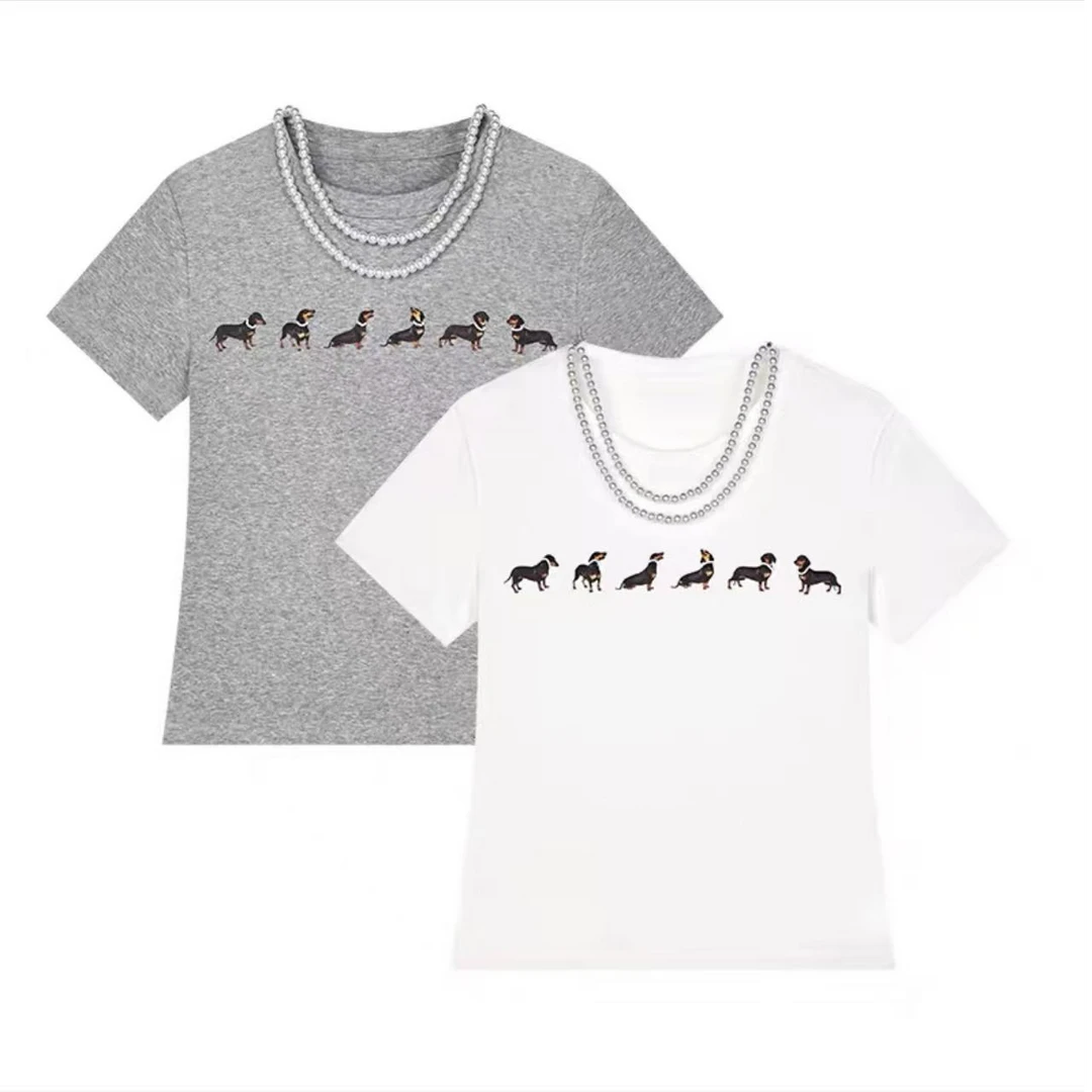 IN OASIS 金珍妮同款小狗印花T恤