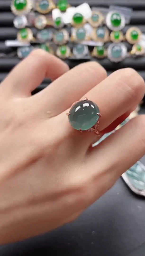 【闪购商品】翡翠戒指银S925镶嵌51151·1·41