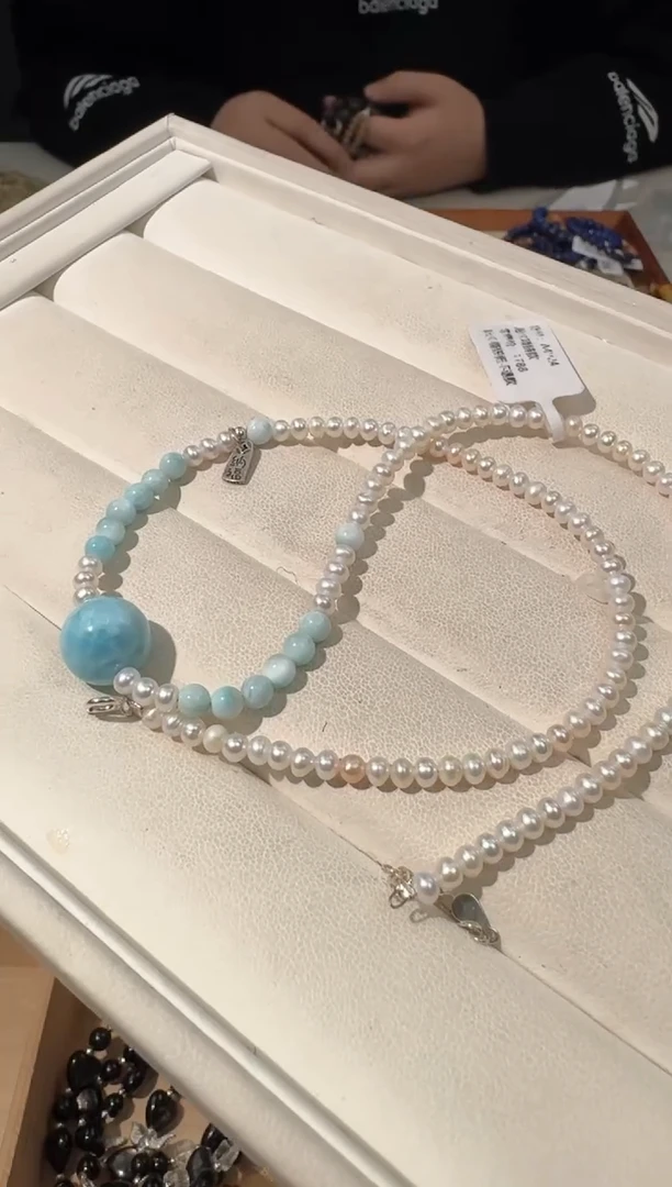 【闪购商品】淡水珍珠手绳银S925镶嵌珍珠海纹单珠项链