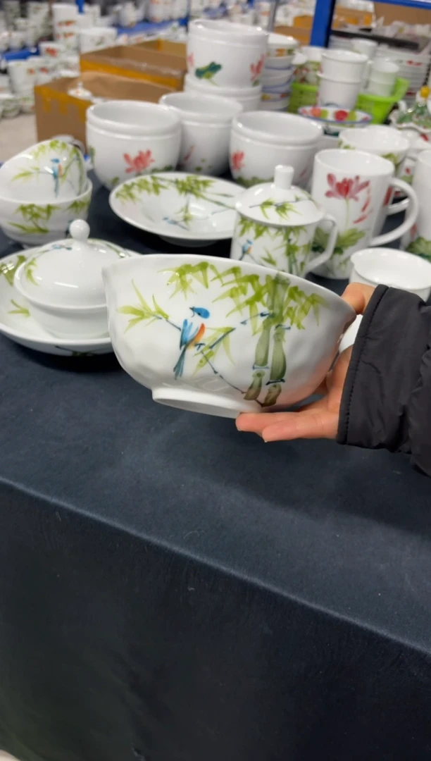 景德镇高温陶瓷食品级手绘釉中彩-捏捏碗