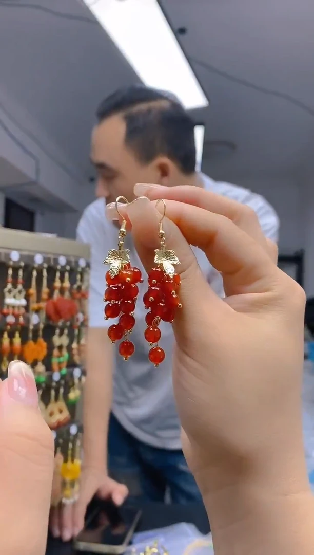 【闪购商品】玛瑙/玉髓耳饰合金14玛瑙耳饰