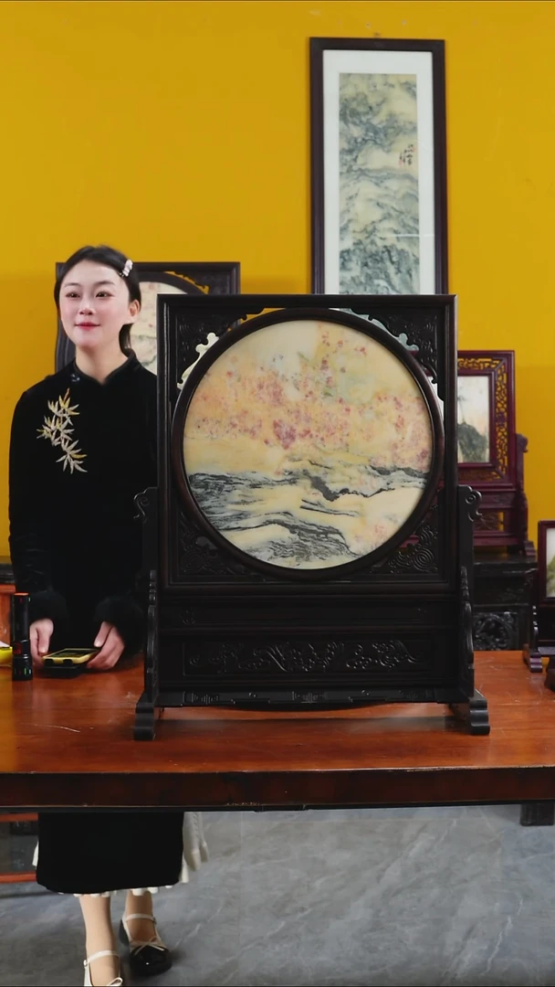 石材天然大理石画摆件