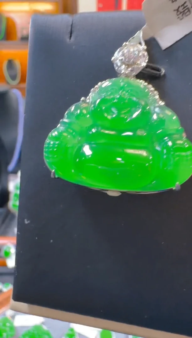 吊坠(赠链)银S925镶嵌翡翠天然A货翡翠