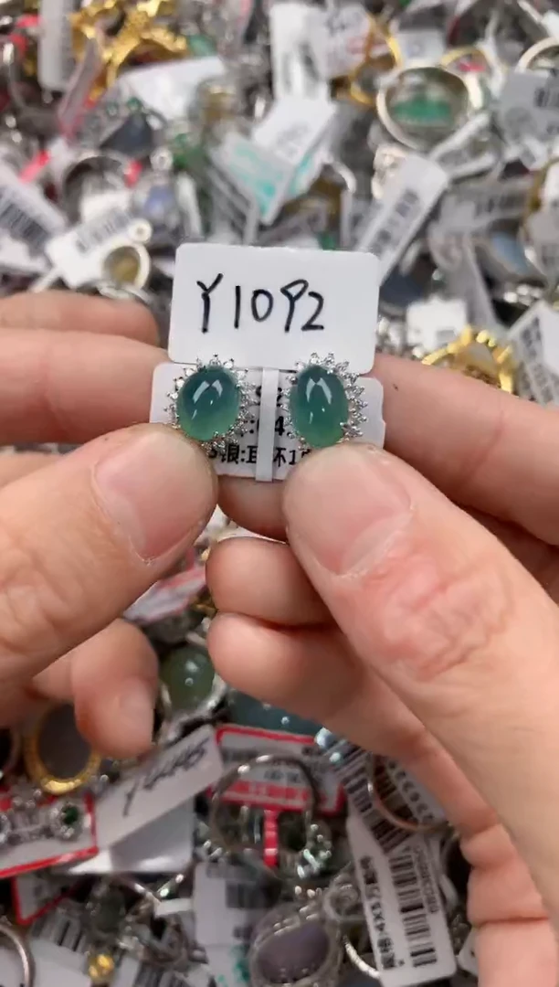 银S925镶嵌戒指翡翠1515     10