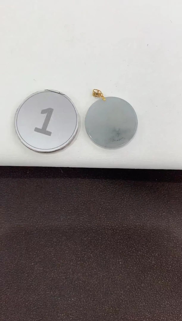 颈饰18K金镶嵌翡翠天然缅甸A货翡翠