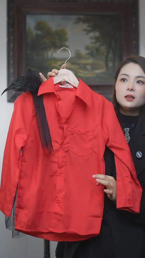 130码红色衬衫艺桐轩儿童潮服
