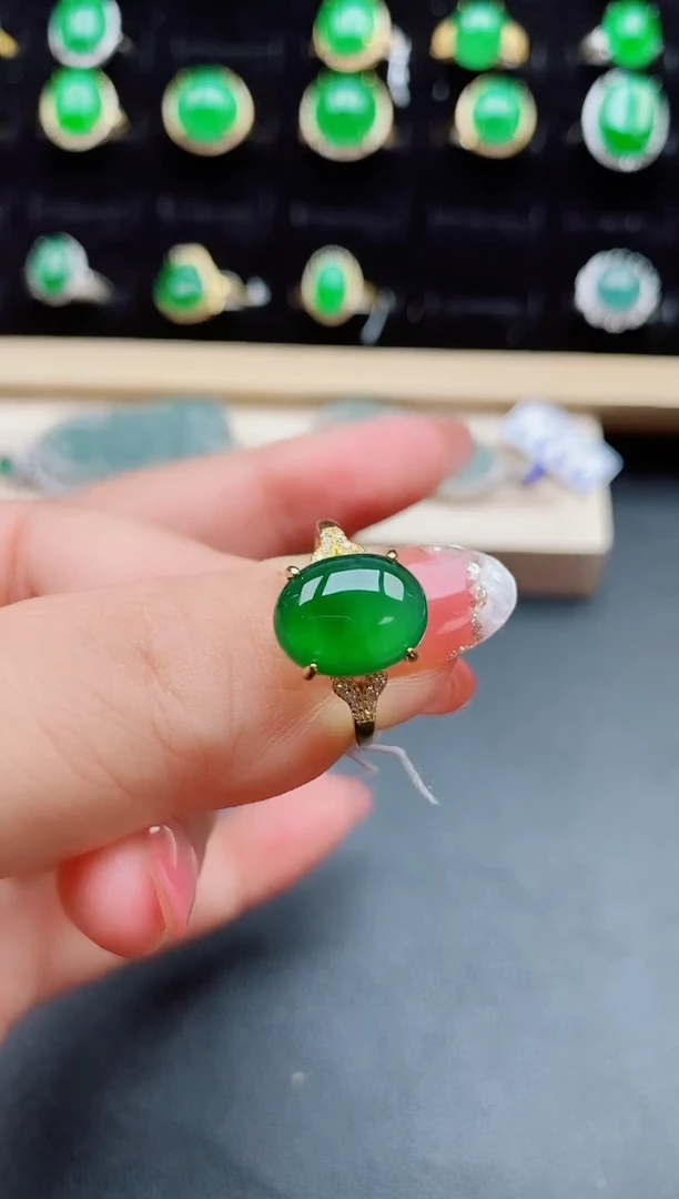 【闪购商品】翡翠戒指银S925镶嵌80800