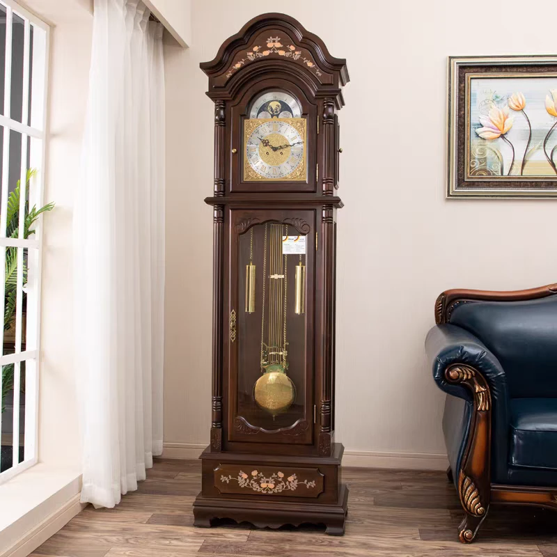 新中式复古落地钟客厅机械立式钟表创意大摆钟