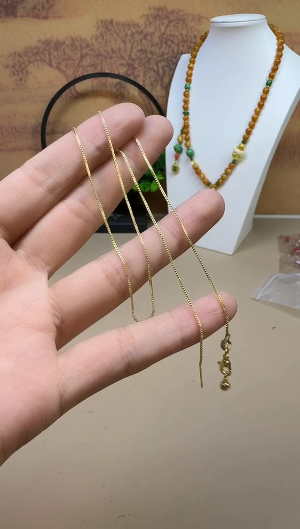 14K金镶嵌颈饰玛瑙/玉髓单发链子